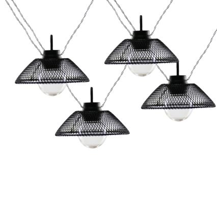 Catena luci LED decorativa ASTRA 10xLED/2xAA 2,1 m nero
