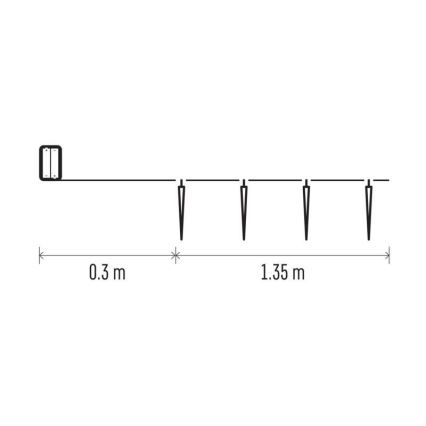 Catena luminosa 10xLED/2xAA 1,65m