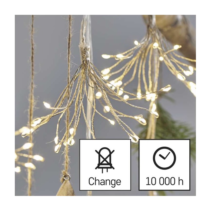 Catena luminosa 150 LED, 5,35 m, bianco caldo