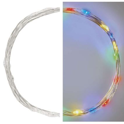 Catena luminosa 20 LED/2x AA 2,4 m multicolore