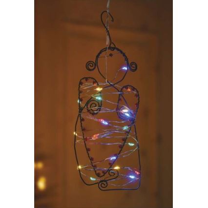 Catena luminosa 20 LED/2x AA 2,4 m multicolore