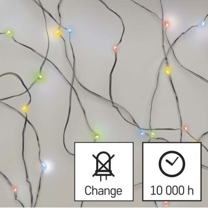 Catena luminosa 20 LED/2x AA 2,4 m multicolore