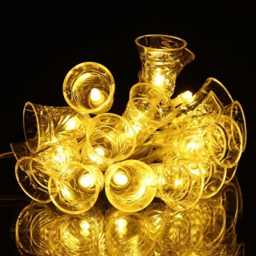 Catena luminosa 20xLED/3xAA/bianco caldo 2,2m campanelle
