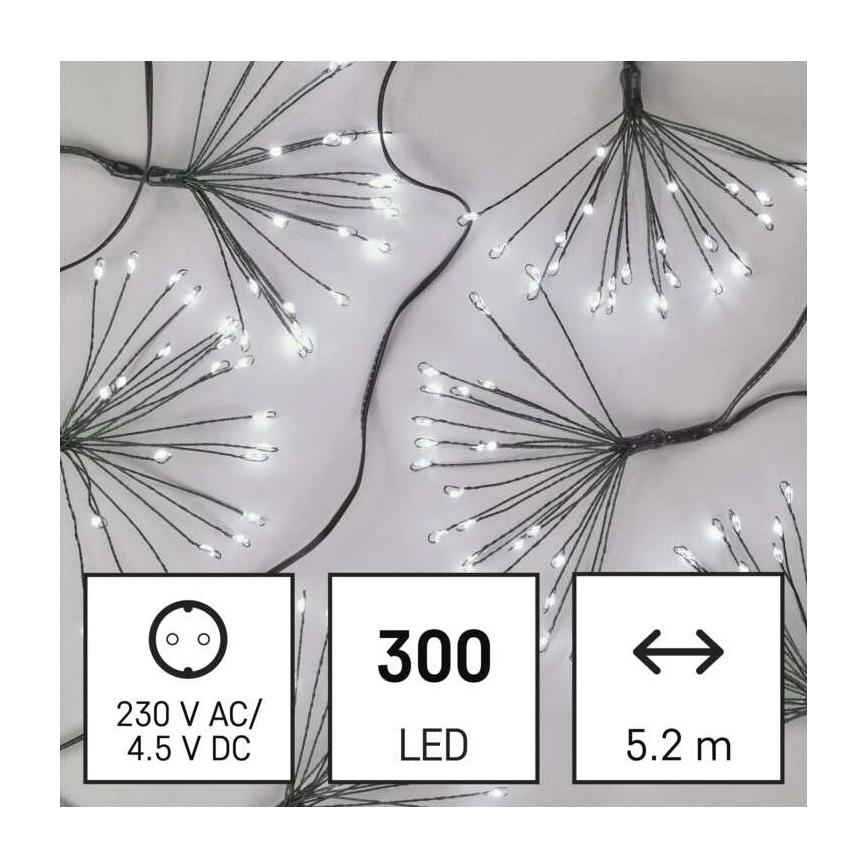 Catena luminosa 300 LED/8,2m bianco freddo