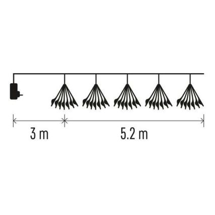 Catena luminosa 300 LED/8,2m bianco freddo