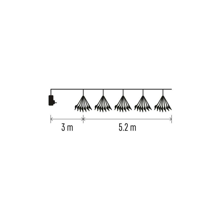 Catena luminosa 300 LED/8,2m bianco freddo