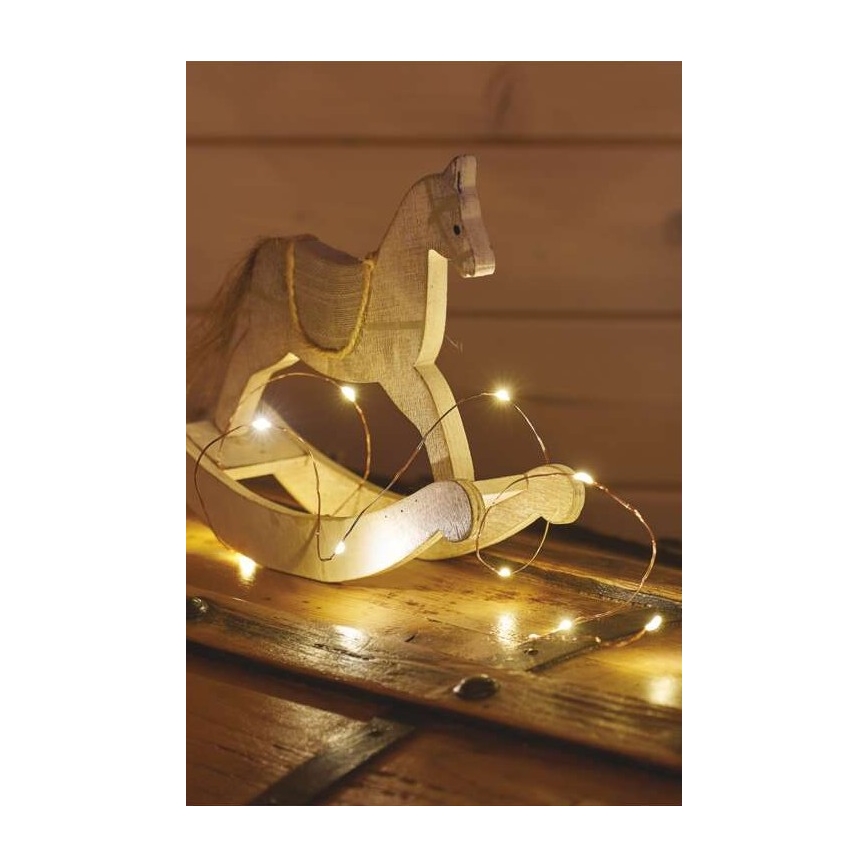 Catena luminosa a LED 20xLED/2,4m bianco caldo