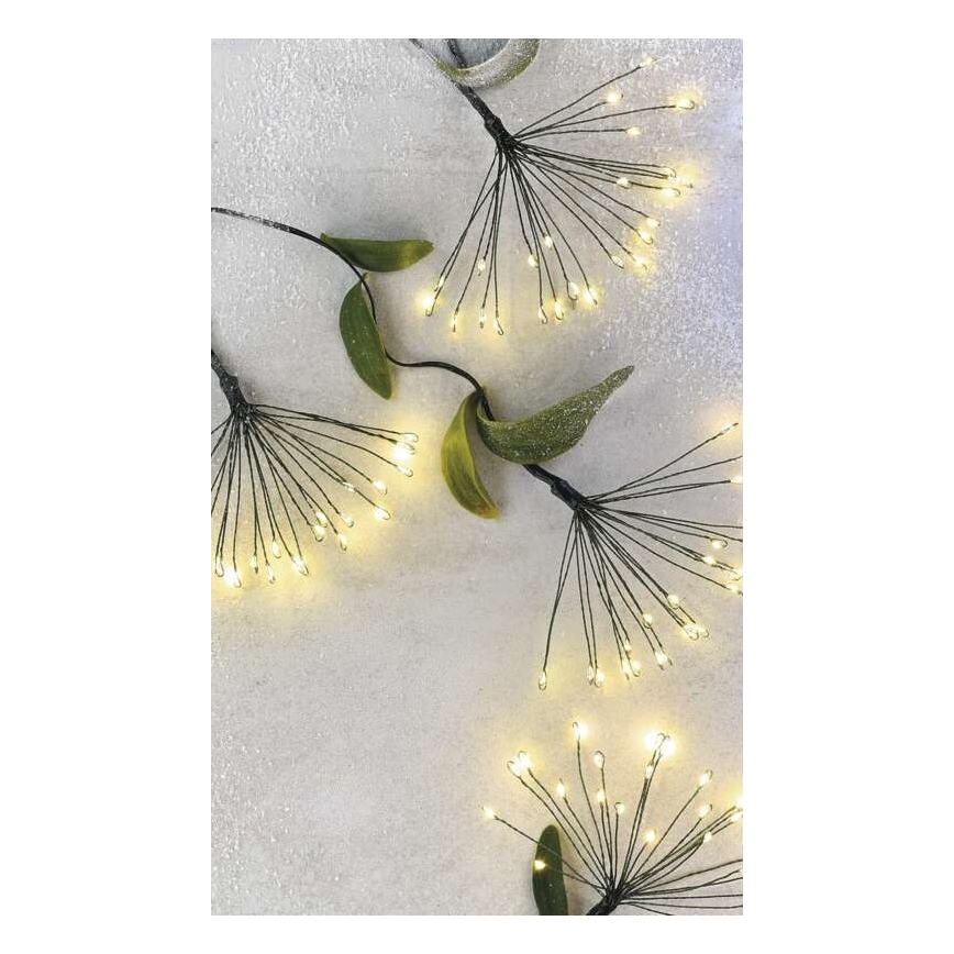 Catena luminosa a LED, 300 LED, 5,2+3 m, bianco caldo