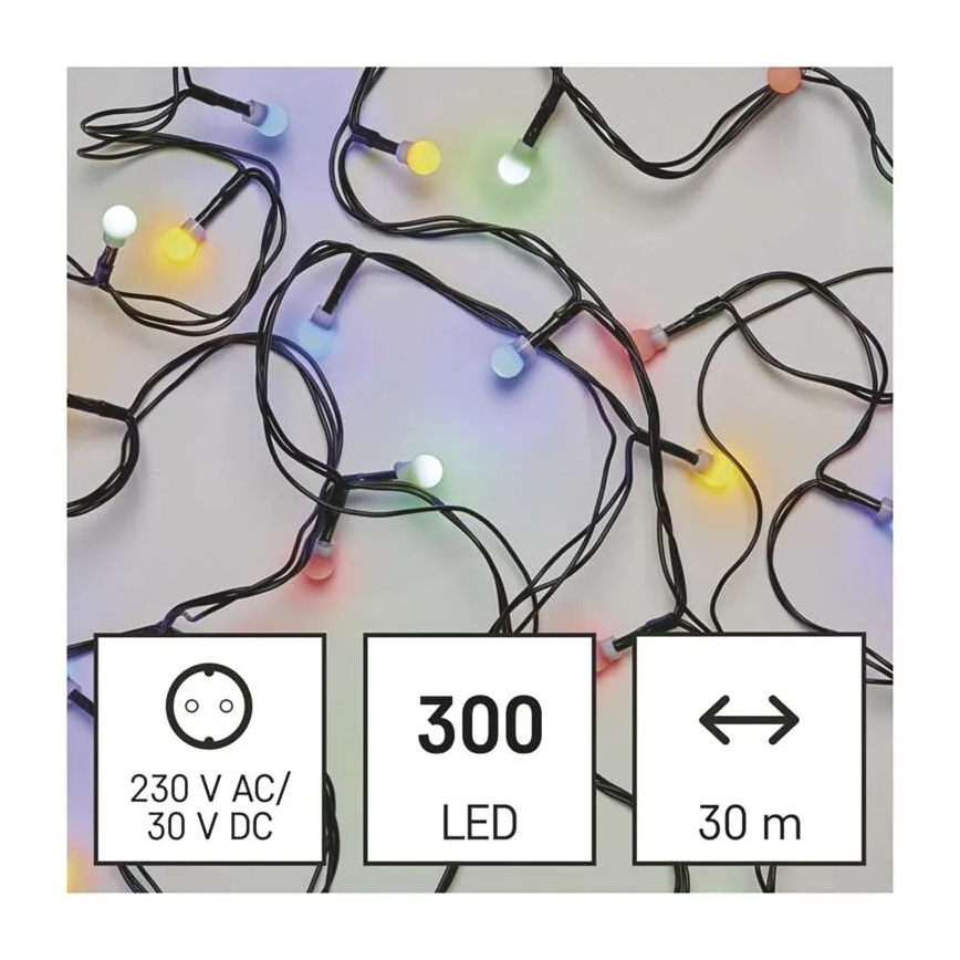Catena luminosa a LED, 300 LED / 8 funzioni, 35 m, IP44, bianco caldo