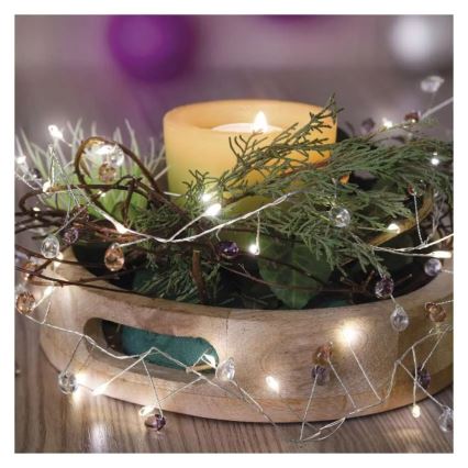 Catena luminosa a LED 40x/3xAA, 1,5 m, bianco caldo