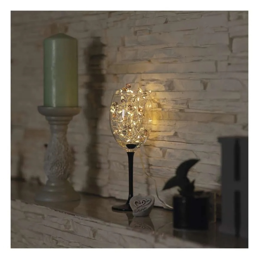 Catena luminosa a LED 40x/3xAA, 1,5 m, bianco caldo