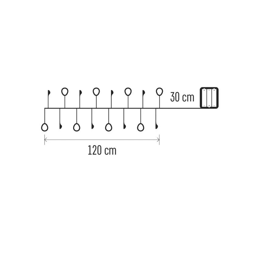 Catena luminosa a LED 40x/3xAA, 1,5 m, bianco caldo