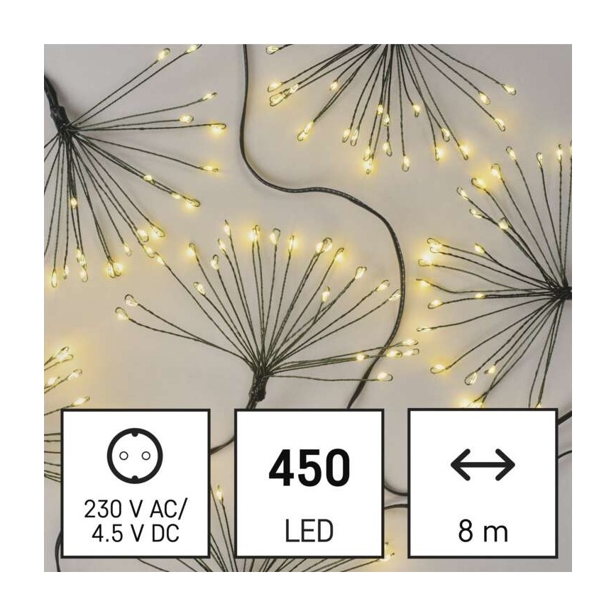 Catena luminosa a LED, 450 LED/11 m, bianco caldo