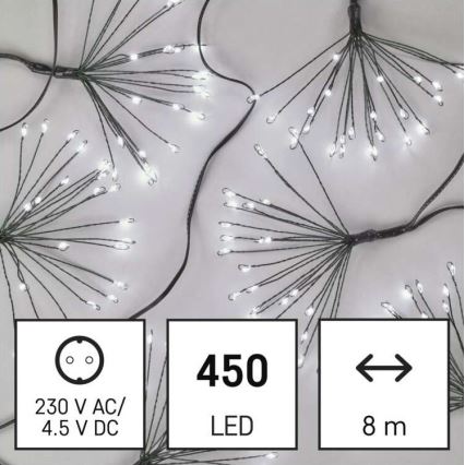 Catena luminosa a LED 450 LED, 8+3 m, bianco freddo