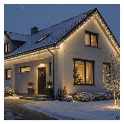 Catena luminosa collegabile 50xLED/5m IP44 bianco caldo bianco
