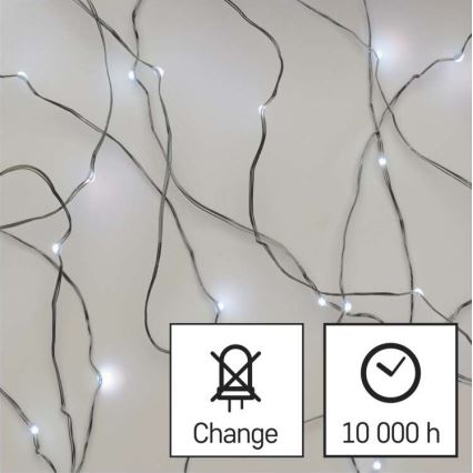 Catena luminosa da esterno a LED 40 LED, 9 m, IP44, bianco freddo
