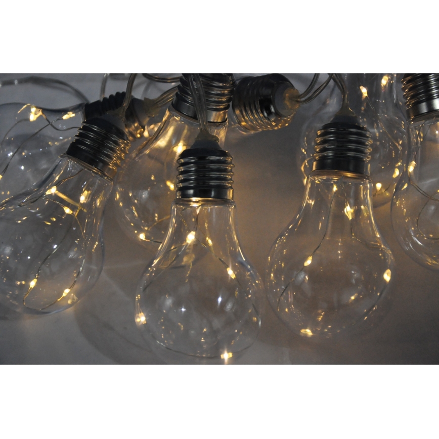 Catena luminosa decorativa a LED SMOLDER, 2,1 m — 10 LED, alimentata da 2 batterie AA