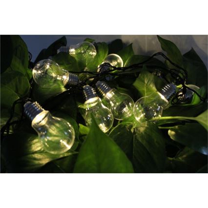 Catena luminosa decorativa a LED SMOLDER, 2,1 m — 10 LED, alimentata da 2 batterie AA