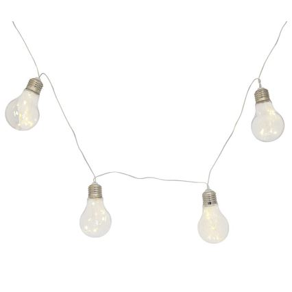 Catena luminosa decorativa a LED SMOLDER, 2,1 m — 10 LED, alimentata da 2 batterie AA