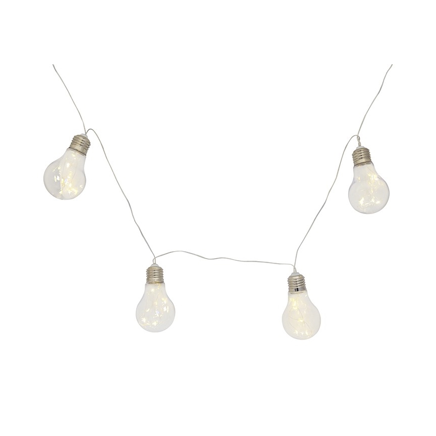 Catena luminosa decorativa a LED SMOLDER, 2,1 m — 10 LED, alimentata da 2 batterie AA