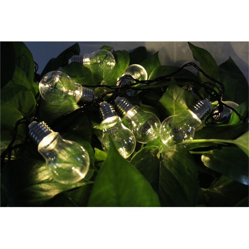 Catena luminosa decorativa a LED SMOLDER, 2,1 m — 10 LED, alimentata da 2 batterie AA