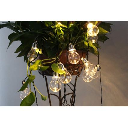 Catena luminosa decorativa a LED SMOLDER, 2,1 m — 10 LED, alimentata da 2 batterie AA