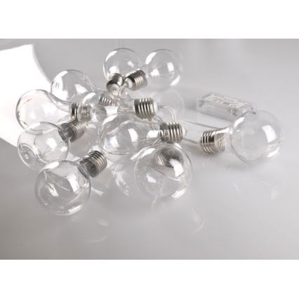 Catena luminosa decorativa a LED SMOLDER, 2,1 m — 10 LED, alimentata da 2 batterie AA