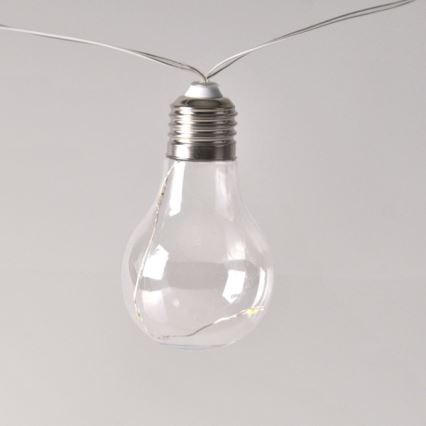 Catena luminosa decorativa a LED SMOLDER, 2,1 m — 10 LED, alimentata da 2 batterie AA