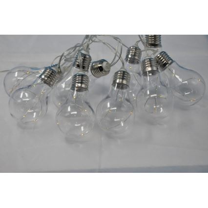 Catena luminosa decorativa a LED SMOLDER, 2,1 m — 10 LED, alimentata da 2 batterie AA