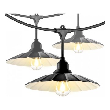 Catena luminosa decorativa da esterno CRETE, 10 lampadine E27, 230V, 15 m, IP44