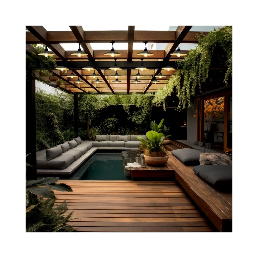 Catena luminosa decorativa da esterno CRETE, 10 lampadine E27, 230V, 15 m, IP44