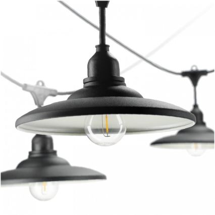Catena luminosa decorativa da esterno CRETE 10xE27/230V 15m IP44