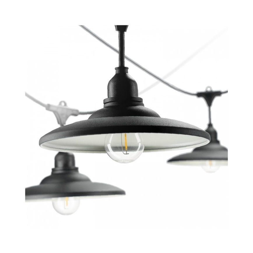 Catena luminosa decorativa da esterno CRETE 10xE27/230V 15m IP44
