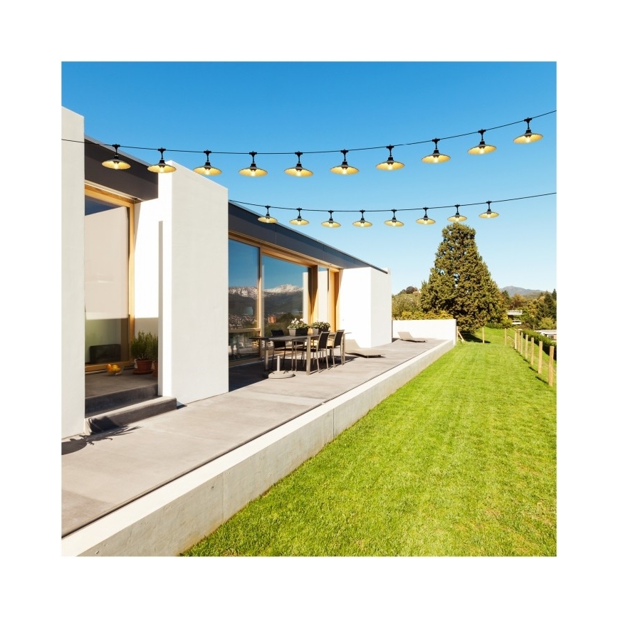 Catena luminosa decorativa da esterno CRETE 15xE27/230V 20m IP44