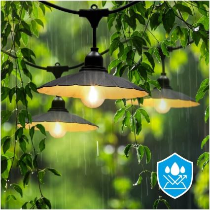 Catena luminosa decorativa da esterno CRETE 15xE27/230V 20m IP44