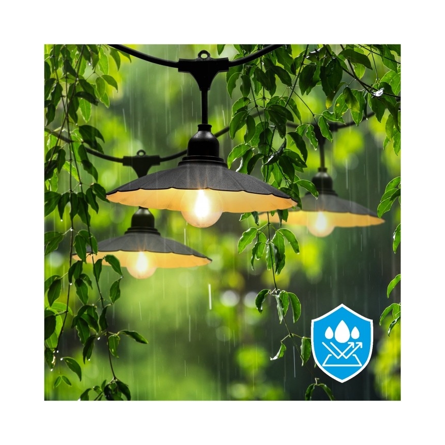 Catena luminosa decorativa da esterno CRETE 15xE27/230V 20m IP44