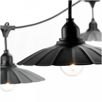 Catena luminosa decorativa da esterno CRETE 15xE27/230V 20m IP44