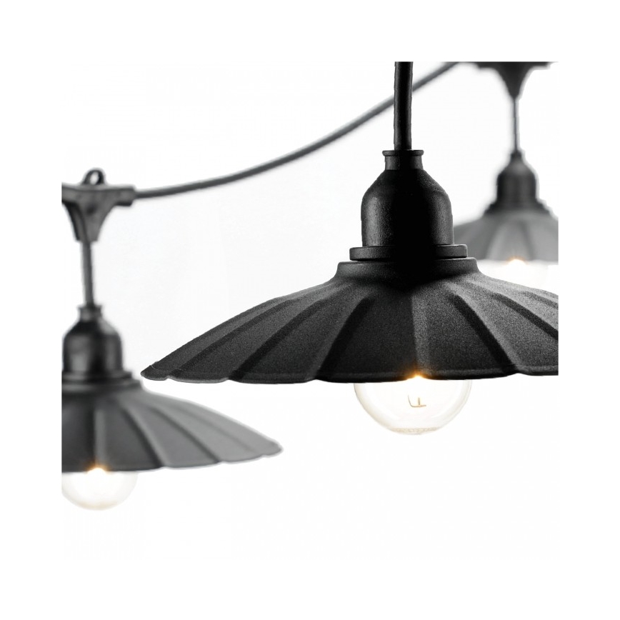 Catena luminosa decorativa da esterno CRETE 15xE27/230V 20m IP44