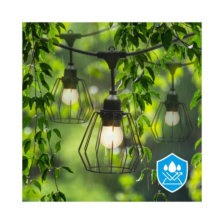 Catena luminosa decorativa da esterno CRETE 20xE27/230V 25m IP44