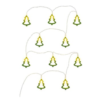 Catena luminosa decorativa LED, 10 LED, alimentazione 2xAA, 1,6 m, bianco caldo