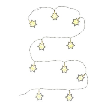 Catena luminosa decorativa LED 10xLED/2xAA 1,8m bianco caldo
