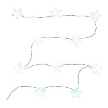 Catena luminosa decorativa LED con ventose, 10 LED / 2x AA, 1,8 m, bianco freddo