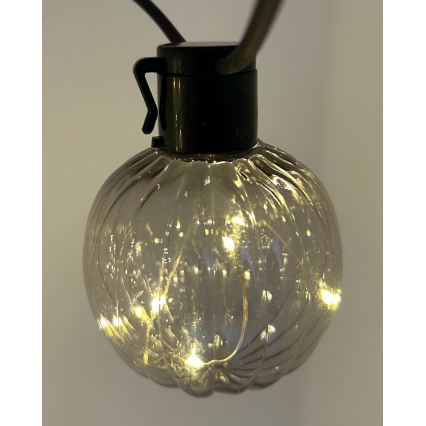 Catena luminosa decorativa LED per esterni 10xLED/0,15W/230V 6,8 m IP44 nero/fumé