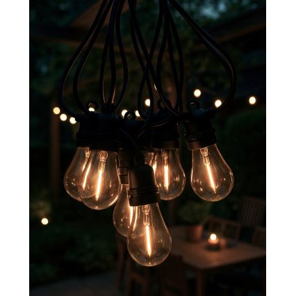 Catena luminosa decorativa LED per esterni 10xLED/0,36W/230V 8 m IP44 nera