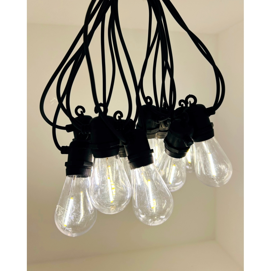 Catena luminosa decorativa LED per esterni 10xLED/0,36W/230V 8 m IP44 nera