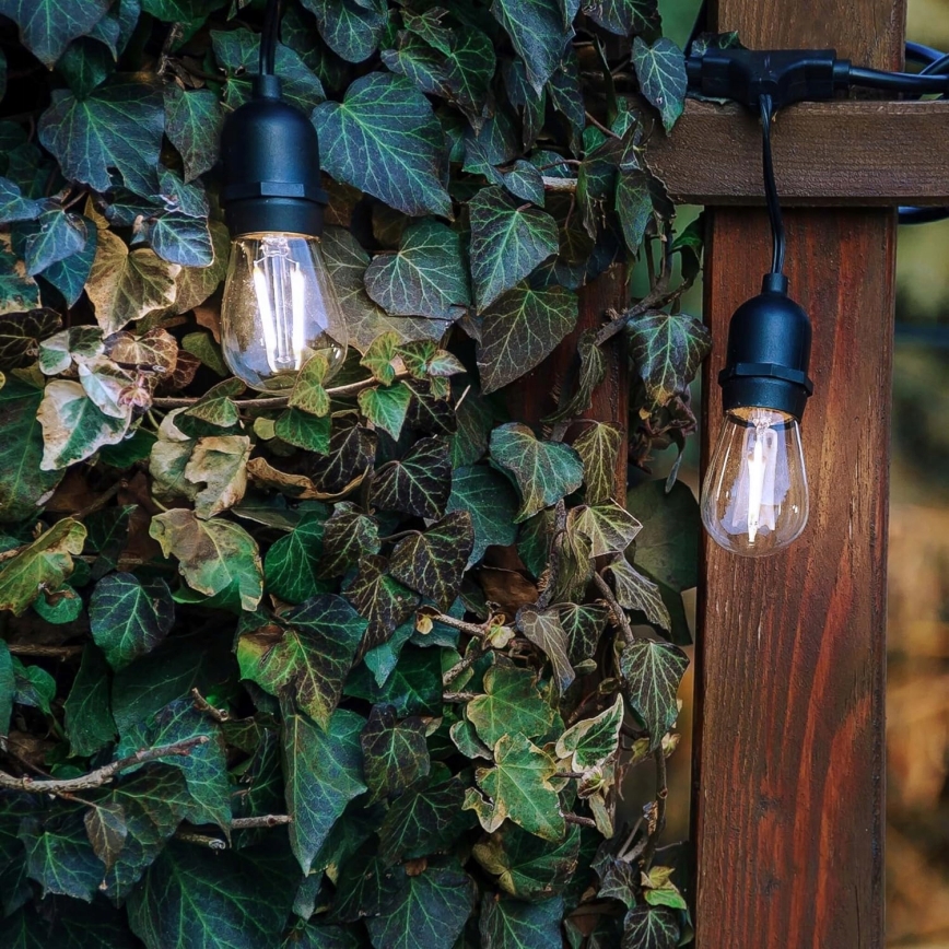 Catena luminosa decorativa LED per esterni 5xE27/1W/230V 5,94 m IP44 nero