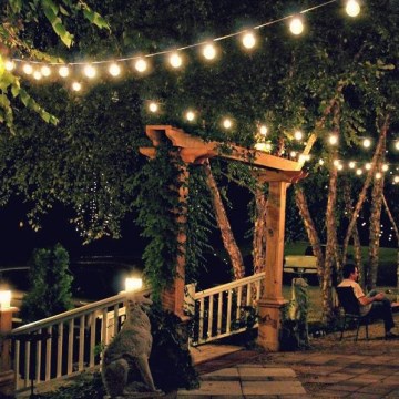 Catena luminosa decorativa LED per esterni GIRLANDA G45 10xE27/230V 8m IP44 bianco caldo