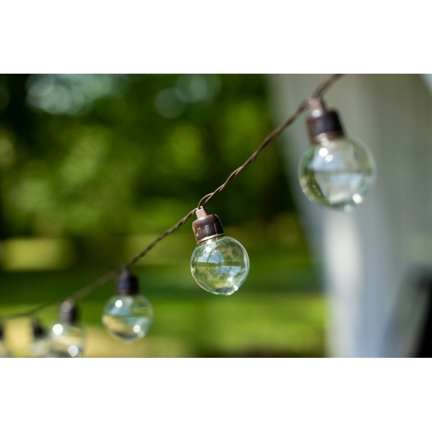 Catena luminosa decorativa solare a LED 20xLED/8 funzioni 500 mAh 7,6 m IP67 bianco caldo
