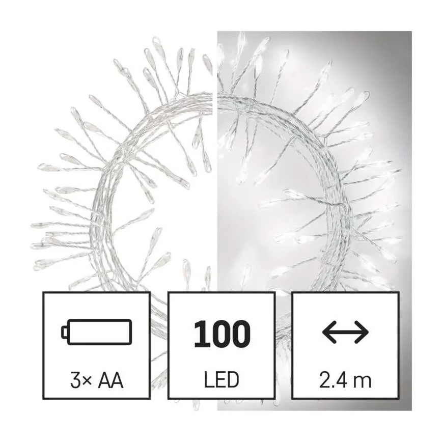 Catena luminosa di Natale a LED 100xLED/3xAA 2,7 m bianco freddo
