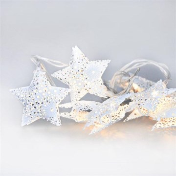 Catena luminosa di Natale a LED 10xLED/2xAA 2m bianco caldo